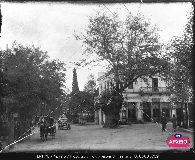 O ΠΛΑΤΑΝΟΣ ΤΗΣ ΚΗΦΙΣΙΑΣ ΣΤΗ ΣΥΜΒΟΛΗ ΤΗΣ ΛΕΩΦΟΡΟΥ ΚΗΦΙΣΙΑΣ ΜΕ ΤΗΝ ΟΔΟ ΚΑΣΣΑΒΕΤΗ ΣΤΗΝ ΚΗΦΙΣΙΑ ΤΟ 1928